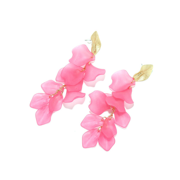 Veile Studios Seaside Bloom Acrylic Petal Tassel Long Style Drop For Women Jewelry Earrings