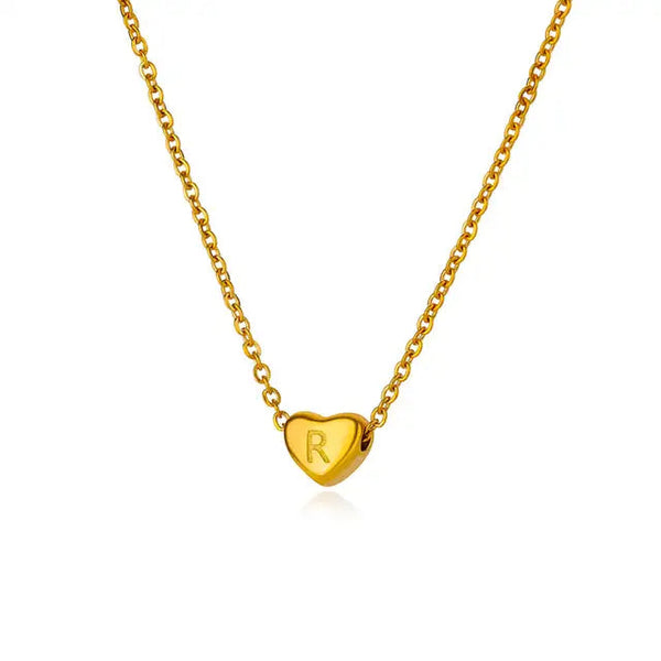 Initial Heart Necklaces For Women Gold Color Stainless Steel Engraved A Z Letter Wedding Bridesmaid Jewelry Gift Necklaces & Pendants