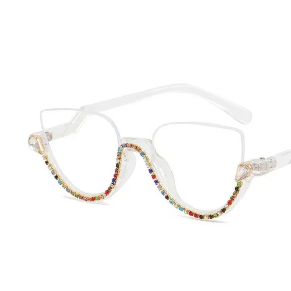 Transparent Cat Eye Prescription Glasses Frame Women Men Eyewear Optical Spectacle Diamond Clear Lens Eyeglasses Eyeglass Frames