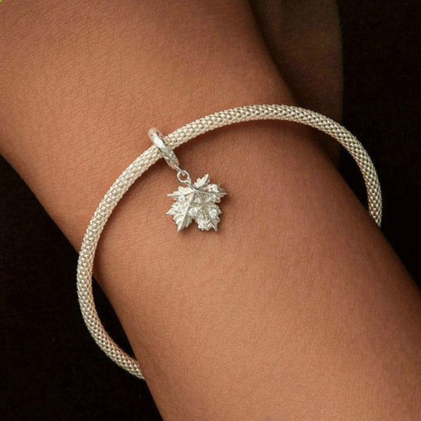 Veile Studios Silver Charm Original Maple Leaf Pendant S925 Bracelet Beads Decoration Bracelets