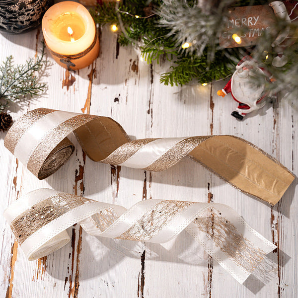 Christmas Decorations Gold Ribbons Atmosphere Seasonal Decorations