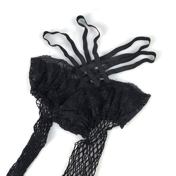 Mid Size Mesh Panties V Waist Lace Fishing Net Hollow Socks