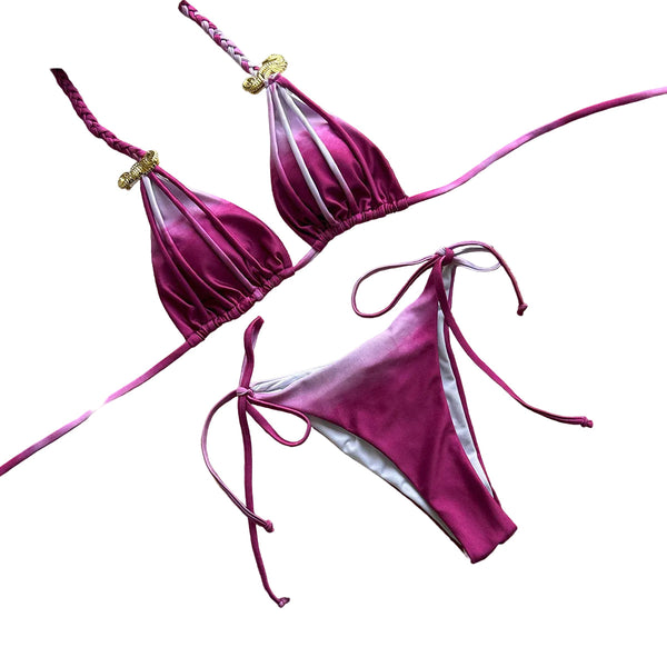 Style Bikini With Tie Dye Design For Women Swimwear