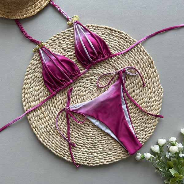 Style Bikini With Tie Dye Design For Women Swimwear