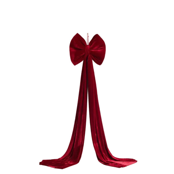 Large Wine Red Christmas Bow Big Festive Tree Topper Decoration For Xmas Seasonal Decorations