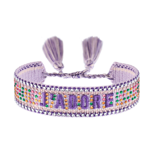 Cross Border Fully Ironed Colorful Diamond Woven Diy Bracelet Accessories For Women Creative Ethnic Embroidery Letter Rope Charms & Charm Bracelets