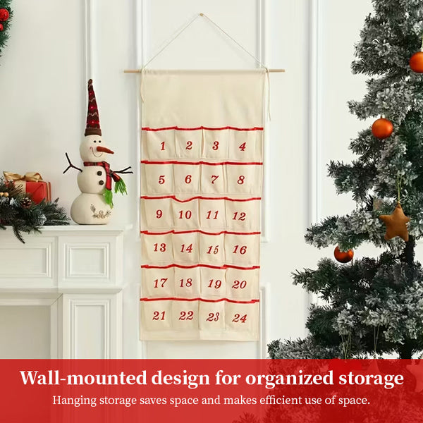 Custom Christmas Advent Calendar For Kids Hand Embroidered Diy With Name 24 Pocket Countdown Calendar. Seasonal Decorations