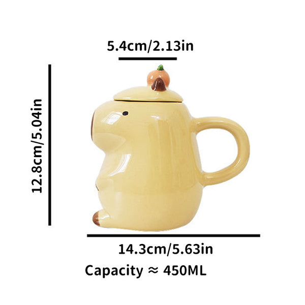 Fun 3D Capybara Mug Pair3d Designed Mugs With Handles & Lids. A Wonderful Gift Choice For Girls. Cups Mugs & Glasses