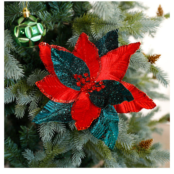 High End Christmas Flower Velvet Handmade Artificial Flowers Tree Decorations Ornaments Seasonal Decorations