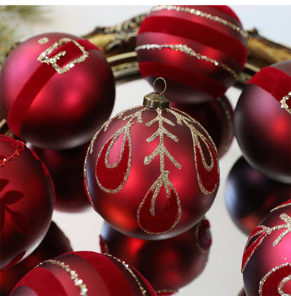 Hand Painted Christmas Ball Decorations 8Cm/12Pcs Matte Balls Tree Ornaments Seasonal Decorations