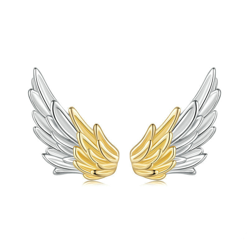 Veile Studios Yinziyun Original Personalized Electroplated Wing In 925 Pure Silver Earrings