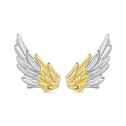 Veile Studios Yinziyun Original Personalized Electroplated Wing In 925 Pure Silver Earrings