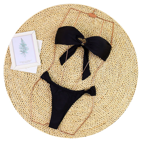 2 Piece Set Low Waist  Tight Fitting Strapless Split Womens Swimsuit Swimwear