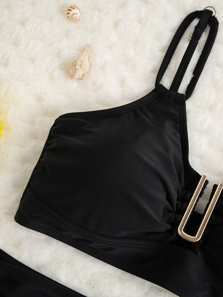 Drawstring Briefs Separated Swimsuit For Women Swimwear