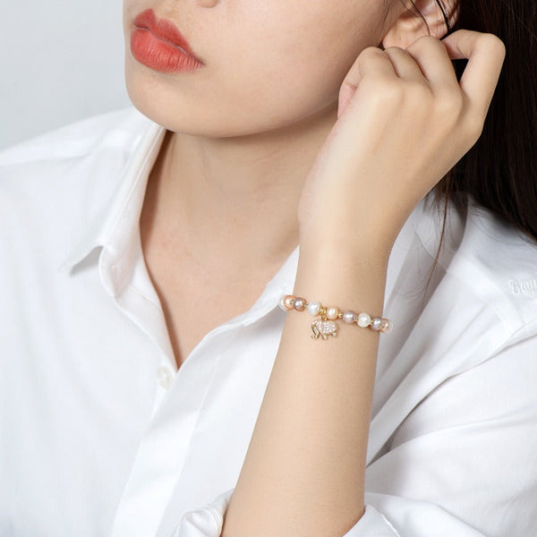 Veile Studios Elephant Pearl Bracelet Girls Best Friend Handheld Gift With Gold Package Bracelets