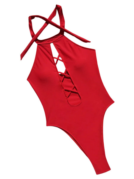 Jumpsuit  Bikini European American Swimsuit Women Neck Hanging Swimwear