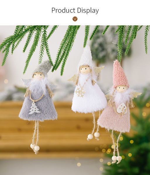 Christmas Decoration Creative Pink Angel Fleece Girl Ornament Tree Hanging Seasonal Decorations