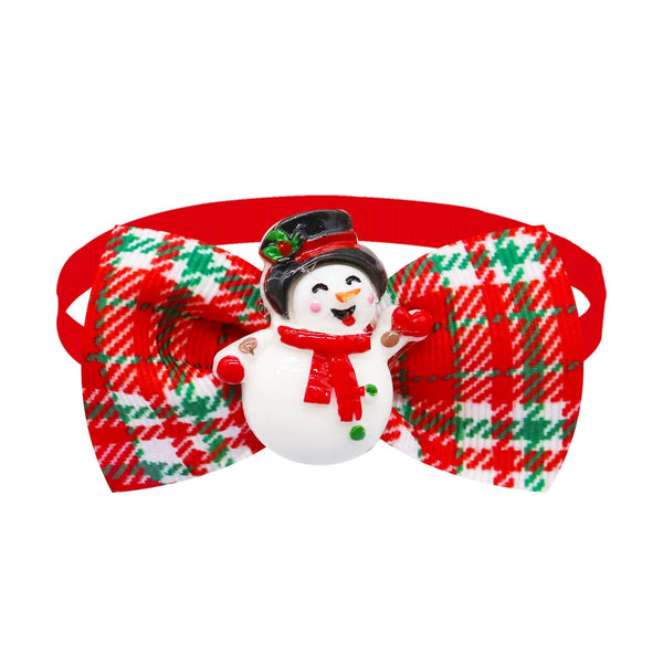 Christmas Dog Printed Pet Tie Collar Bow Accessories Cat Threaded Ribbon Dog Clothing & Shoes