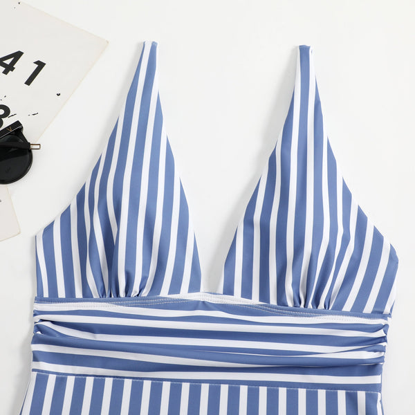 Jumpsuit  Striped Swimsuit Women's European And American Bikini Swimwear
