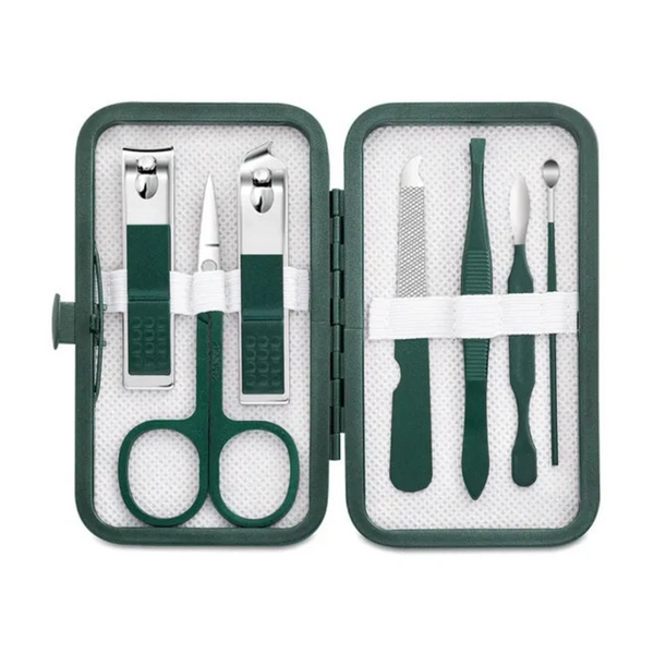 Stainless Steel Nail Clipper Set Grooming Tool With Portable Case Manicure Art Green Nails Cut Manicure & Pedicure Tools & Kits
