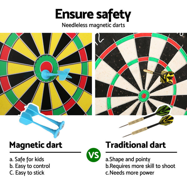 16" Dartboard Dart Board With Magnetic Darts Kids Toy Gift Boards