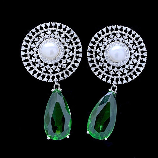 Veile Studios Exaggerated Women's Dandelion Dream Catcher With Zircon Elements Earrings