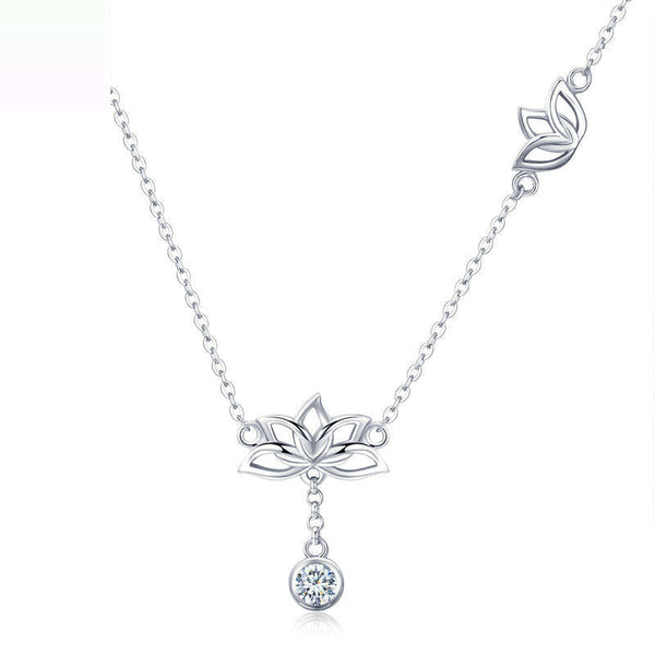 Silver Lotus Delicate Necklace Necklaces & Pendants