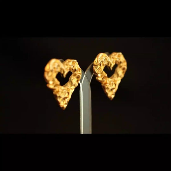 Veile Studios Exaggerated French Retro Volcanic Lava Zinc Alloy Versatile For Women Earrings