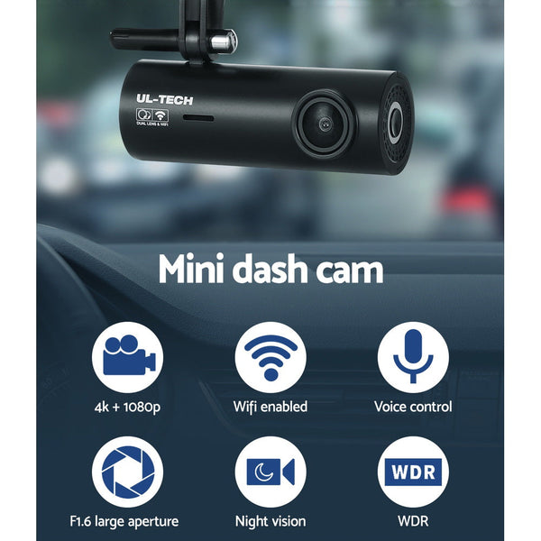 Ul Tech Dash Camera 4K Hidden Front Rear Wifi Rear View Monitors/Cams & Kits