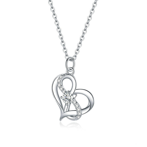 Silver S925 Necklace Women's Heart Shaped Pendant Jewelry Necklaces & Pendants