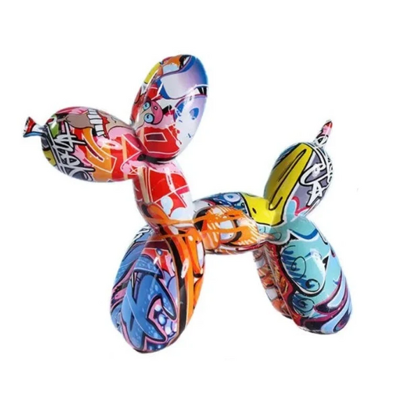 Resin Graffiti Balloon Dog Figurines For Interior Home Desktop Decoration Painting Colorful Art Animals Statue Crafts Item Sculptures & Figurines