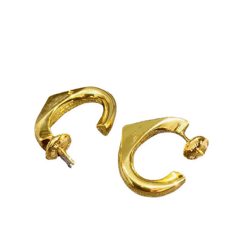 Veile Studios Irregular Love Retro Geometry Simple In Brass Plated 18K Earrings