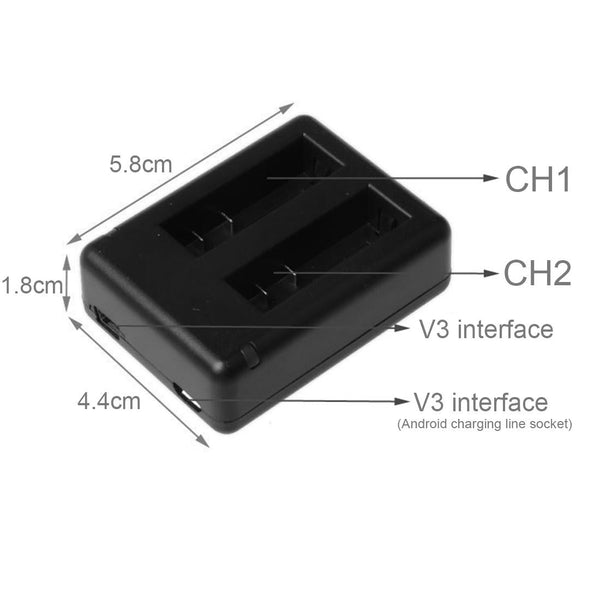 Usb Dual Battery Charger For Xiaomi Xiaoyi Ii 4K Camera Efficient Charging Solution Chargers & Cradles