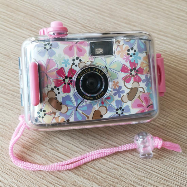 Retro Film Camera For Children Waterproof Five Metres Flowers Pattern Digital Cameras