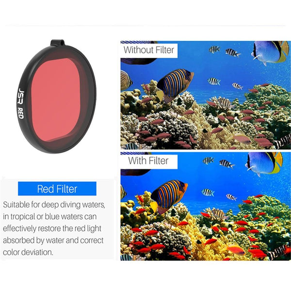 Three In One Round Diving Lens Filter For Gopro Hero Eight Other Lenses & Filters