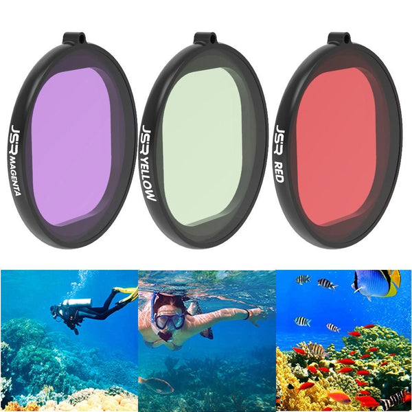 Three In One Round Diving Lens Filter For Gopro Hero Eight Other Lenses & Filters
