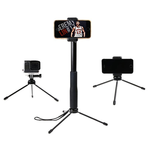 Foldable Tripod Selfie Stick For Action Cameras And Phones 93Cm Tripods & Monopods