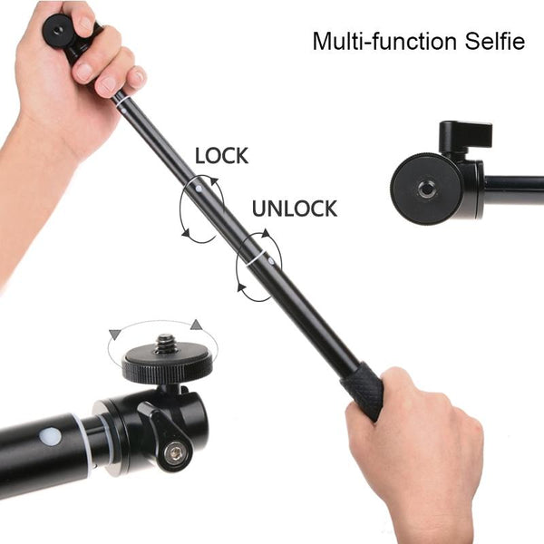 Foldable Tripod Selfie Stick For Action Cameras And Phones 93Cm Tripods & Monopods