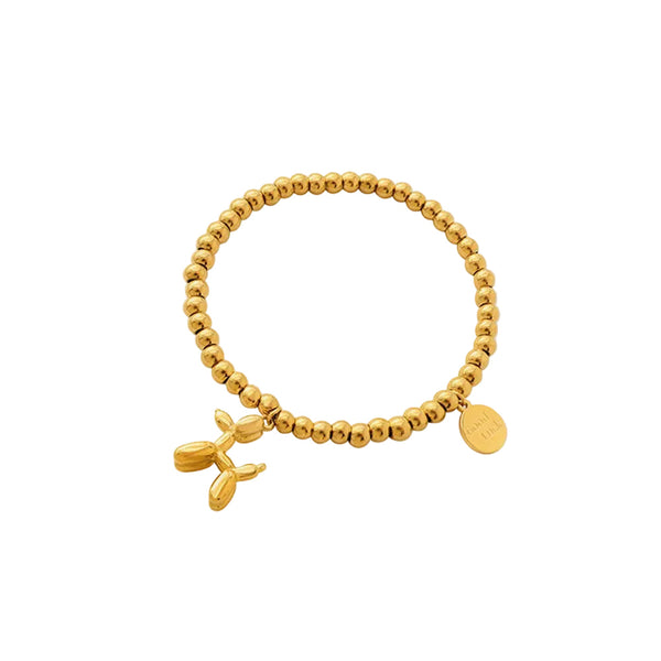 18K Gold Plated Titanium Steel Puppy Shape Charm Bracelet Bracelets