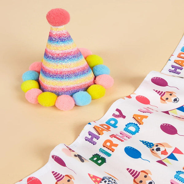 Dog Happy Birthday Decoration Costume Hats Bowknot Bandana Neckerchief Bibs Banners Party Cat Pets Accessories Perros Dog Clothing & Shoes