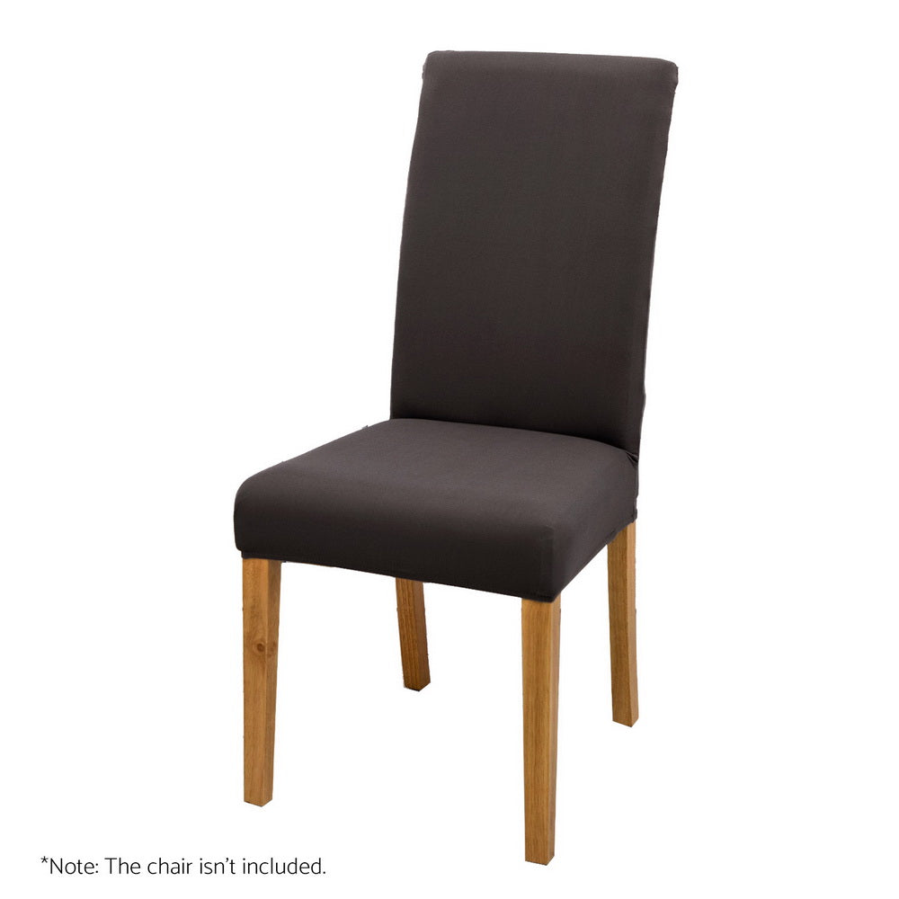 Artiss Dining 4X Slipcovers Spandex Stretch Banquet Party Dark Grey Chair Covers