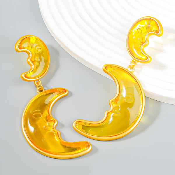 Veile Studios Alloy Resin Moon For Women Earrings
