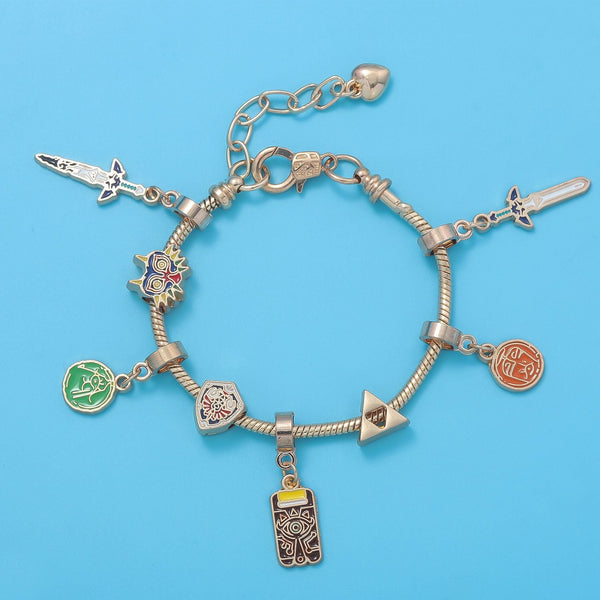 Legend Of Zelda Breath The Wild Bracelet Shika Stone Glasses Link Shield Master Sword Cartoon Diy Bracelets