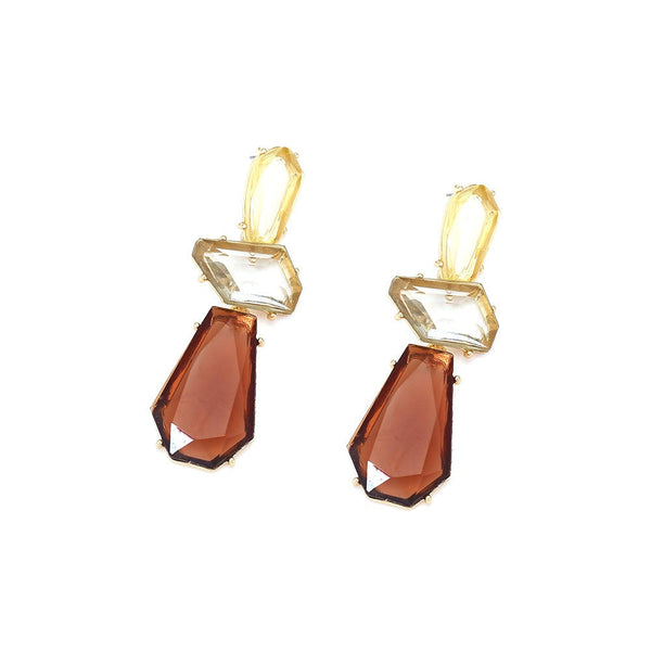 Veile Studios Retro Style Transparent Resin Irregular Geometric Women Jewelry Earrings