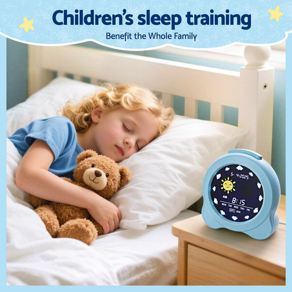 Artiss 3.8" Digital Day Clock Calendar Alarm Lcd Display Blue Desk Clocks