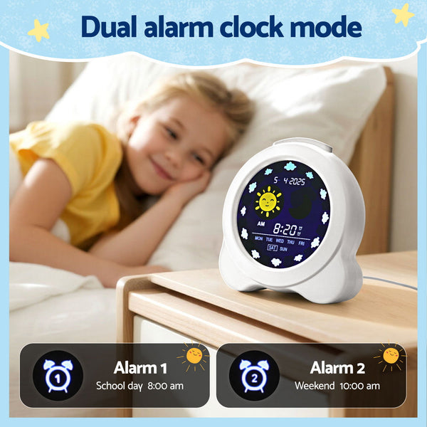 Artiss 3.8" Digital Day Clock Calendar Alarm Lcd Display White Desk Clocks