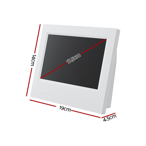 Artiss 7" Digital Day Clock Calendar Alarm White Desk Clocks