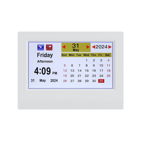 Artiss 7" Digital Day Clock Calendar Alarm White Desk Clocks