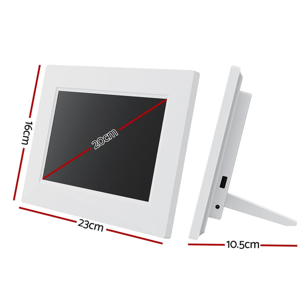 Artiss 8" Digital Day Clock Calendar Alarm White Desk Clocks