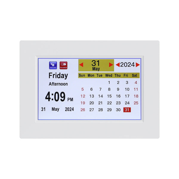 Artiss 8" Digital Day Clock Calendar Alarm White Desk Clocks